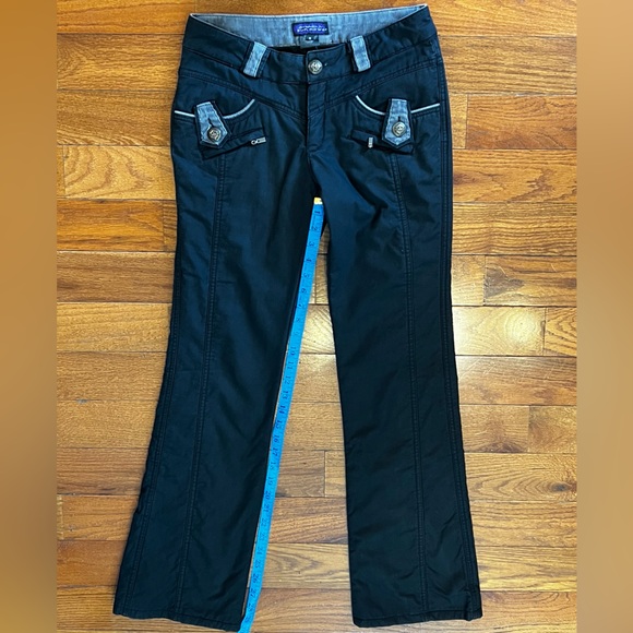 Sun Flower Lightly Insulated Black Cotton Pants with Corduroy Details Women’s S - Picture 4 of 9